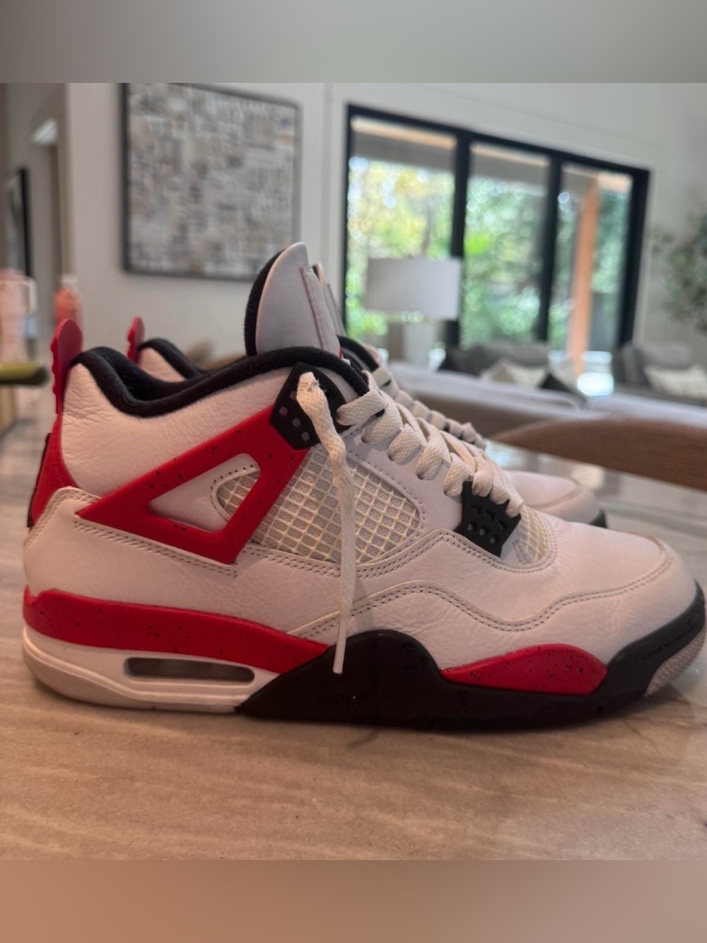 Jordan 4 White Red Trainers